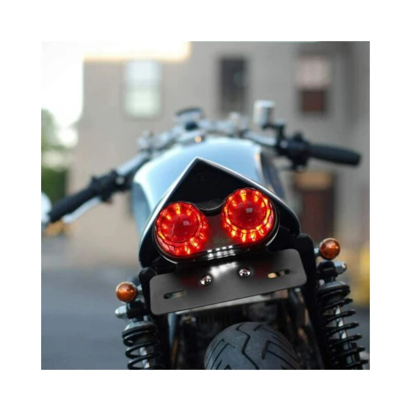 Motorcycle LED Taillight 12V Custom Motorbike Rear Stop Brake Lamp License Plate Light Turn Signal Indicators Universal For BMW  Amaijoin