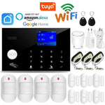 Carregue a imagem no visualizador da Galeria, Tuya WiFi GSM Alarm System 433MHz Smart Home Burglar Security Alarm RFID Touch Keyboard Temperature Humidity Alexa Google Home  Amaijoin
