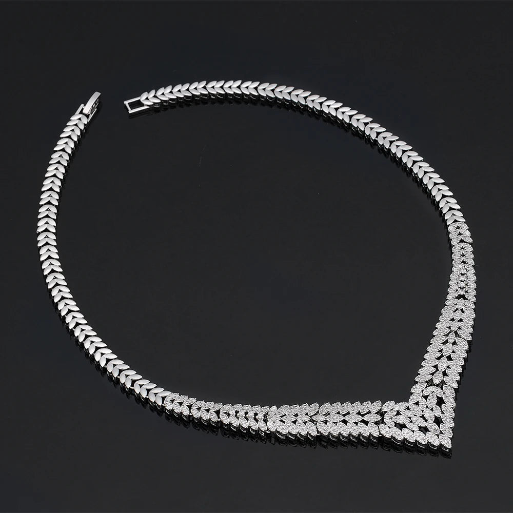 2024 New Wedding Jewelry Set for Women Saudi Arabia 4 Pieces Zirconia Bridal Jewellery Collection Necklace Set  Amaijoin