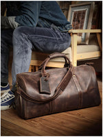 Load image into Gallery viewer, NASVA  Leather Men&#39;s Bags Vintage Travel  Duffle Bag Weekend Bag  Handbags  Messenger Bags Luggage Bag With Shoe Compartment  Amaijoin
