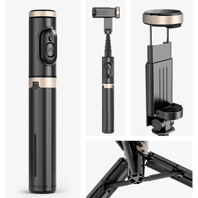 Roreta 2024 NEW Bluetooth Selfie Stick  Foldable Wireless Tripod with Bluetooth Shutter Monopod Live Photograph for iphone  Amaijoin