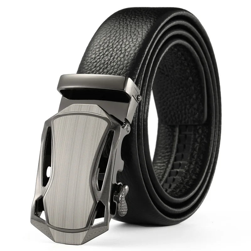 Men Belt Metal Luxury Brand Automatic Buckle Leather High Quality Belts for Men Business Work Casual Strap ZDP001A  Amaijoin