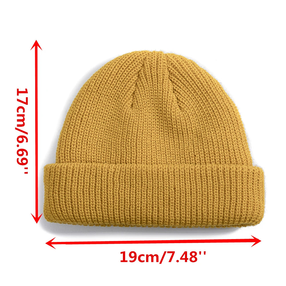 Hot Sale Daily Fisherman Beanie Hat Unisex Sailor Style Autumn Beanie Ribbed Knitted Hats For Men Women Short Melon Winter Hat  Amaijoin