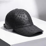 Load image into Gallery viewer, Exclusive Chic Small Dots Baseball Caps 2021 Fall Winter Men Genuine Leather Warm Hats Youth Hombre Black Hip Pop Dome Chapeau  Amaijoin
