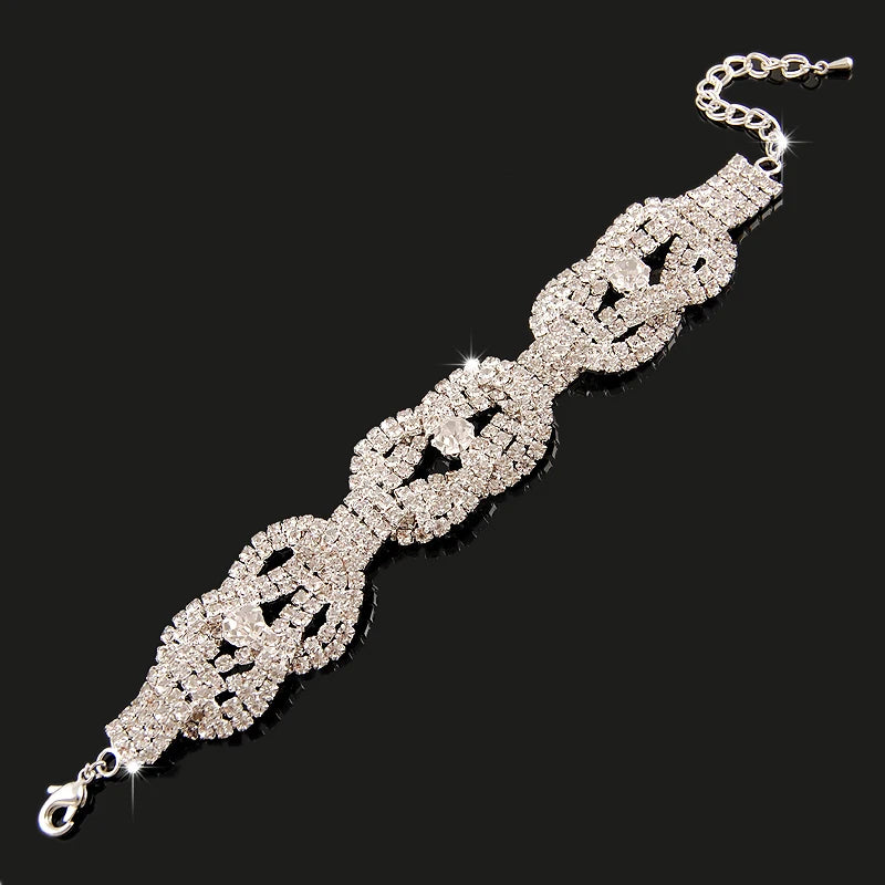 New Fashion Charm Bracelets 925 Silver AAAAA Zircon Crystal Women Bracelet Wedding Engagement Luxury Jewelry  Amaijoin