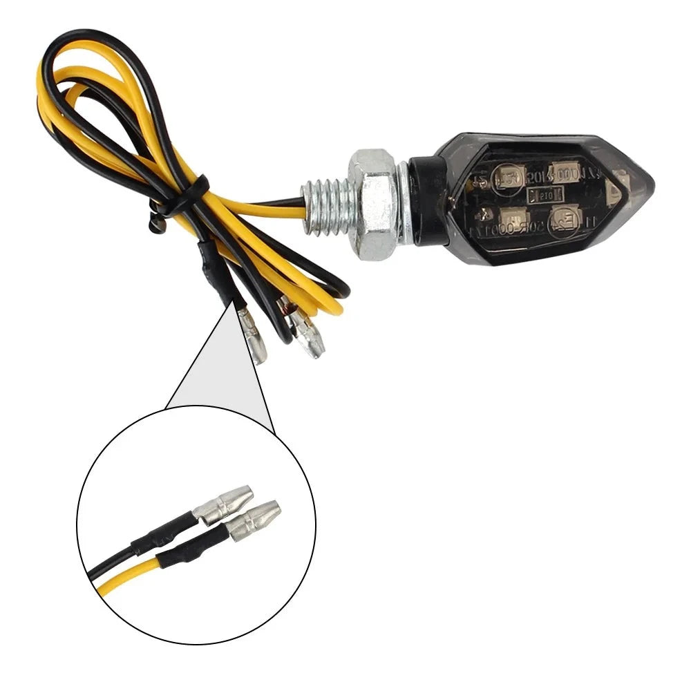 LED Turn Signal Light Super Bright 2pcs Motorcycle Mini Universal Led Motorbike  Lampe Amber Blinker LED Indicators Light  Amaijoin