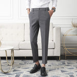 Load image into Gallery viewer, New Men Non-iron fabric Dress Pants Slim Straight Black Apricot Dark Gray Casual Suit Pants Male Business Little Feet Suit pants  Amaijoin
