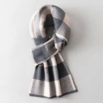 Load image into Gallery viewer, Men Pure Wool Scarf for Winter Plaid Warm Neck Scarves Classic Business 100% Wool Shawls Wraps Cashmere Long Scarf Foulard Homme  Amaijoin
