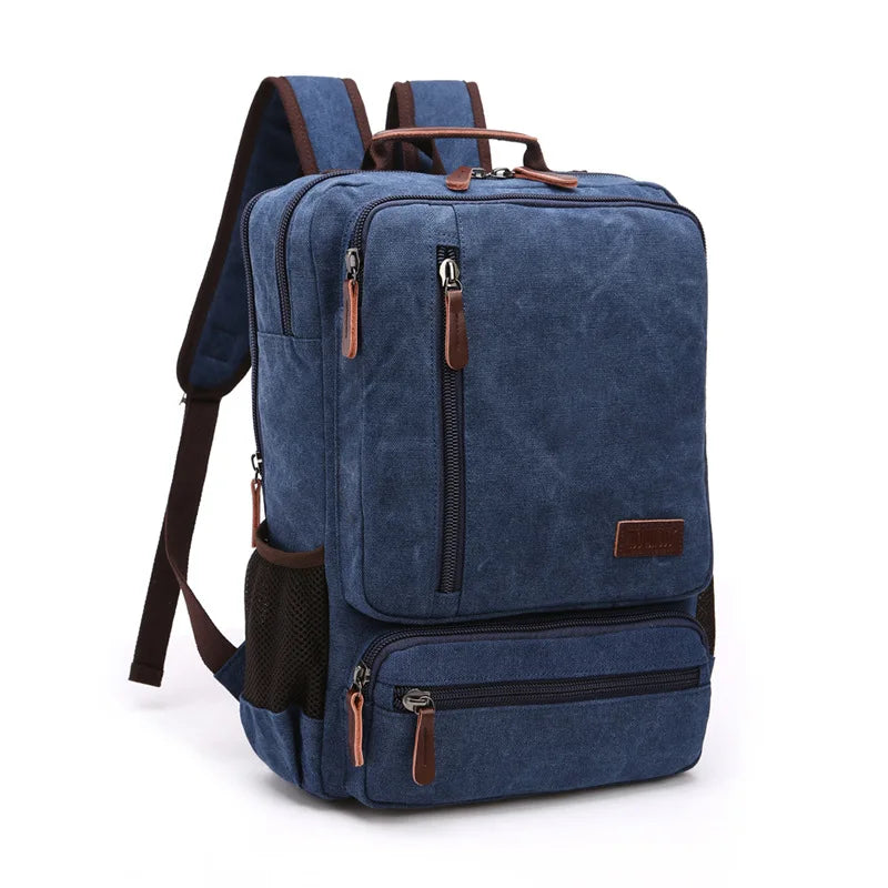 Vintage Canvas Backpack Men Large Capacity Travel Shoulder Bag High Quality Fashion Students Bag Male notebook Laptop Backpack  Amaijoin