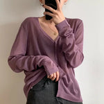 Load image into Gallery viewer, Cardigan Shirt Women Tops Korean Long Sleeve Cardigan Summer Tops V Neck Thin Knitted Sunscreen Shirt Sweater Blusas Mujer E600  Amaijoin
