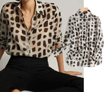 Load image into Gallery viewer, Maxdutti england office lady polka dot elegant silk blusas mujer de moda  2021blouse women simple shirt womens tops and blouse  Amaijoin
