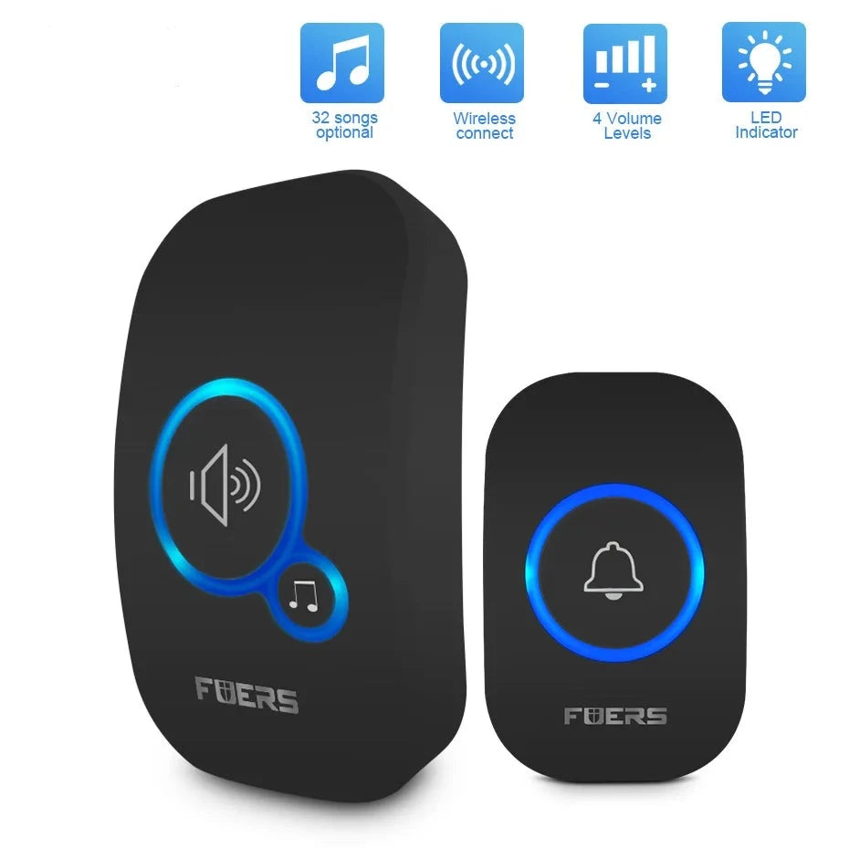 Fuers M557 Wireless Doorbell 433Mhz Home Welcome Smart Doorbell 150M Long Wireless Distance 32 Songs Home Welcome Door Chimes  Amaijoin