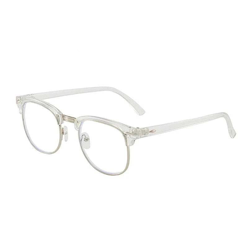 2024 Classic Transparent Frame Semi Rimless Blue Light Blockin Glasses Men Square Anti Blue Ray Eyeglasses Computer Women Gaming  Amaijoin