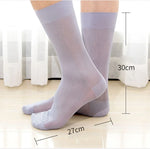 Load image into Gallery viewer, 6 Pairs Large Business Silk Socks Long Polyamide Breathable Calf High Sheer Socks Male Brand Business Work Socks High Quality  Amaijoin
