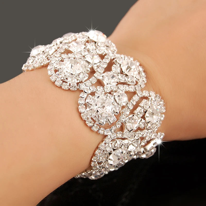 New Fashion Charm Bracelets 925 Silver AAAAA Zircon Crystal Women Bracelet Wedding Engagement Luxury Jewelry  Amaijoin