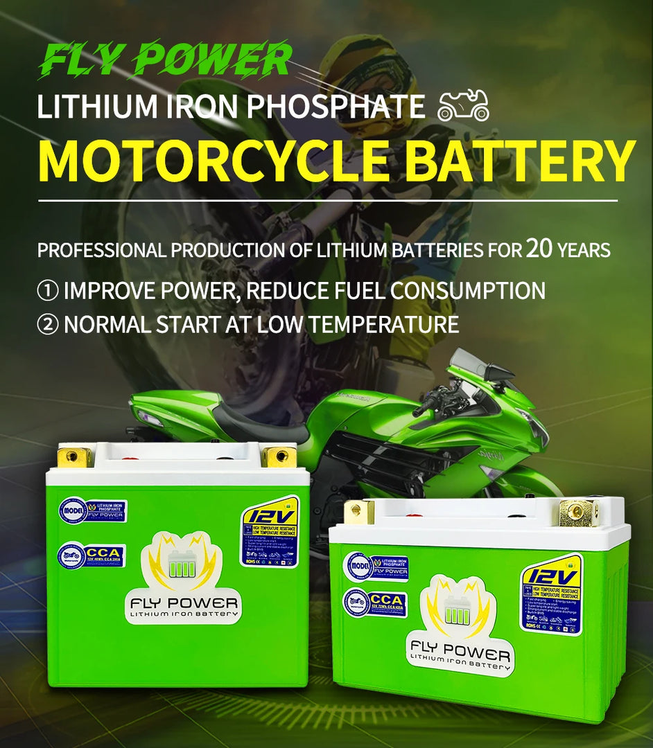 FLY4L-BS 12V 24Wh CCA 160A BMS Motorcycle Start Battery 12V Lithium iron Phosphate Scooter LiFePO4 Batteries YTX4L-BS YT4L YTX4L  Amaijoin