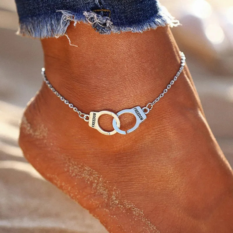 Two Layers Chain Heart Moon Sun Gold Silver Color Anklets For Women Bracelets Summer Barefoot Sandals Jewelry On Foot Leg  Amaijoin