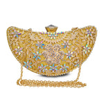 Load image into Gallery viewer, Shape Moon Hollow Out Purse Sequined Diamond Women Evening Bag Clutch Crossbody Bags For Lady Bolsas Feminina Wedding Handbags  Amaijoin
