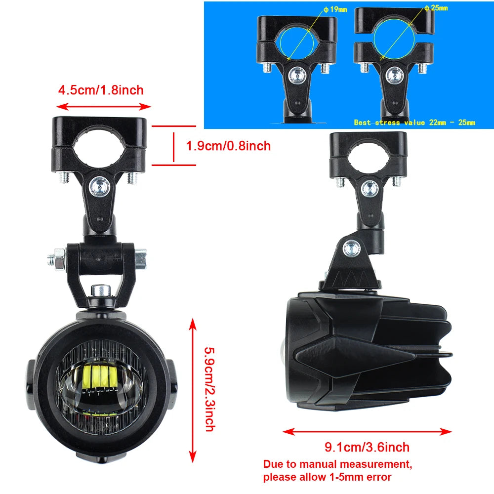 Upgrade Motorcycle fog light Auxiliary Lights Brighter Lamp 40W 6000K for BMW R1200GS F800GS F700GS F650 K1600  Amaijoin