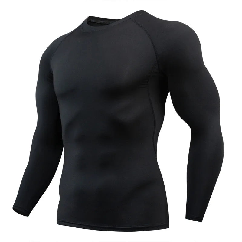 Men's T-shirt Men Running Sport T Shirt Men Compression Fitness Tops Tee Quick DryTight Training Gym Sport Running Shirts Jersey  Amaijoin