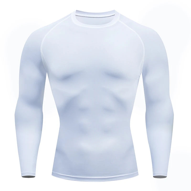 Men Compression Running T-shirt Fitness Tight Long Sleeve Sport Shirts Training Jogging Tops Gym Sportswear Dry Fit Rashgard  Amaijoin