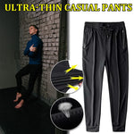 Carregue a imagem no visualizador da Galeria, Men&#39;s Summer Ice Silk Jogger Sweatpants Zipper Pockets Breathable Running Gym Workout Athletic Mesh Pants Drawstring Design  Amaijoin
