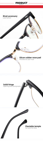 Load image into Gallery viewer, 2024 Classic Transparent Frame Semi Rimless Blue Light Blockin Glasses Men Square Anti Blue Ray Eyeglasses Computer Women Gaming  Amaijoin
