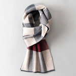 Load image into Gallery viewer, Men Pure Wool Scarf for Winter Plaid Warm Neck Scarves Classic Business 100% Wool Shawls Wraps Cashmere Long Scarf Foulard Homme  Amaijoin
