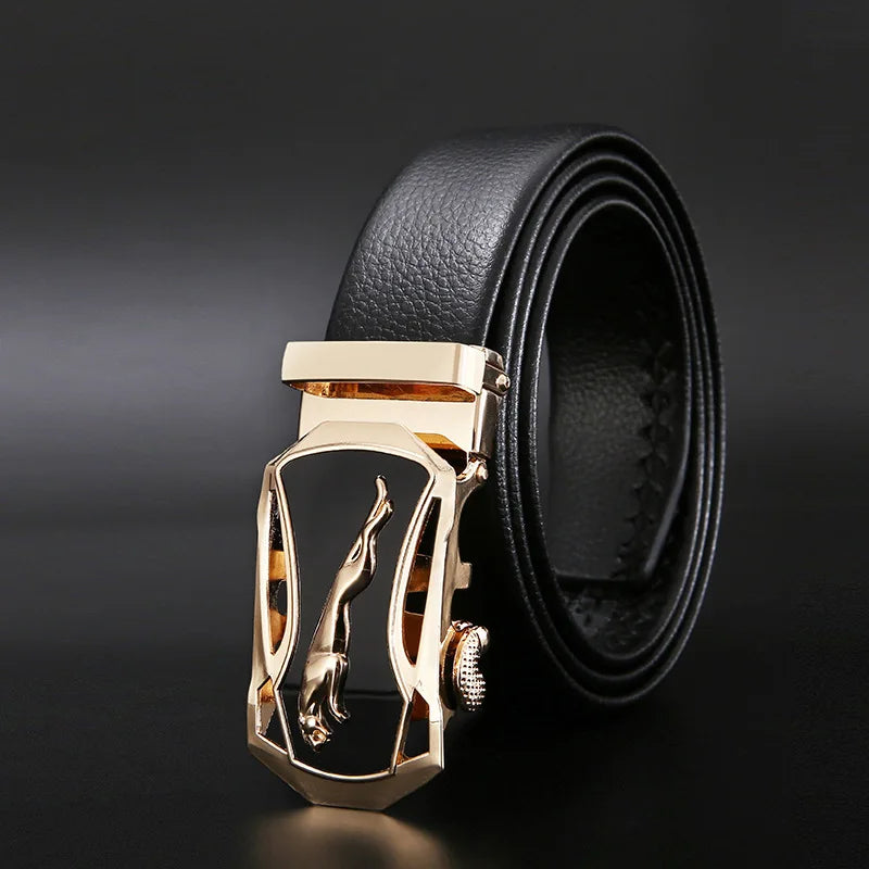 Men Belt Metal Luxury Brand Automatic Buckle Leather High Quality Belts for Men Business Work Casual Strap ZDP001A  Amaijoin