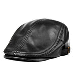 Load image into Gallery viewer, Hats Men Women Street Bonnet Genuine Leather Beret Male Thin Hats 55-61 cm Adjustable Forward Cap Leisure Duckbill Casquette  Amaijoin
