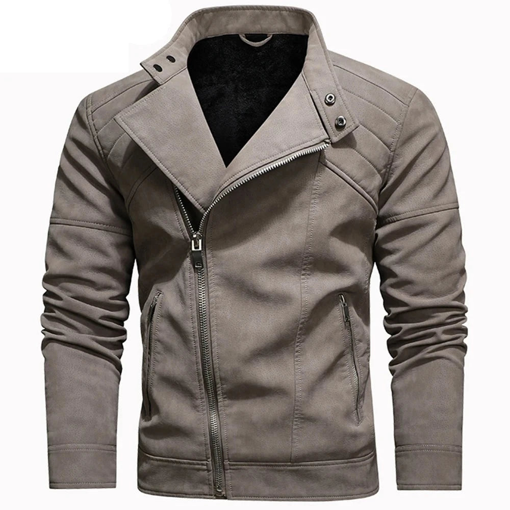 HEROBIKER Motorcycle Jacket Men's Leather Jackets Autumn Casual Motorcycle PU Jacket Biker Leather Coats Brand Clothing EU Size  Amaijoin