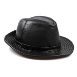 Load image into Gallery viewer, New 2024 Man High Quality Genuine Leather Cowhide Fedora Gentleman Cow Skin Short Brim Black/Brown Top Hat Male Shows  Amaijoin
