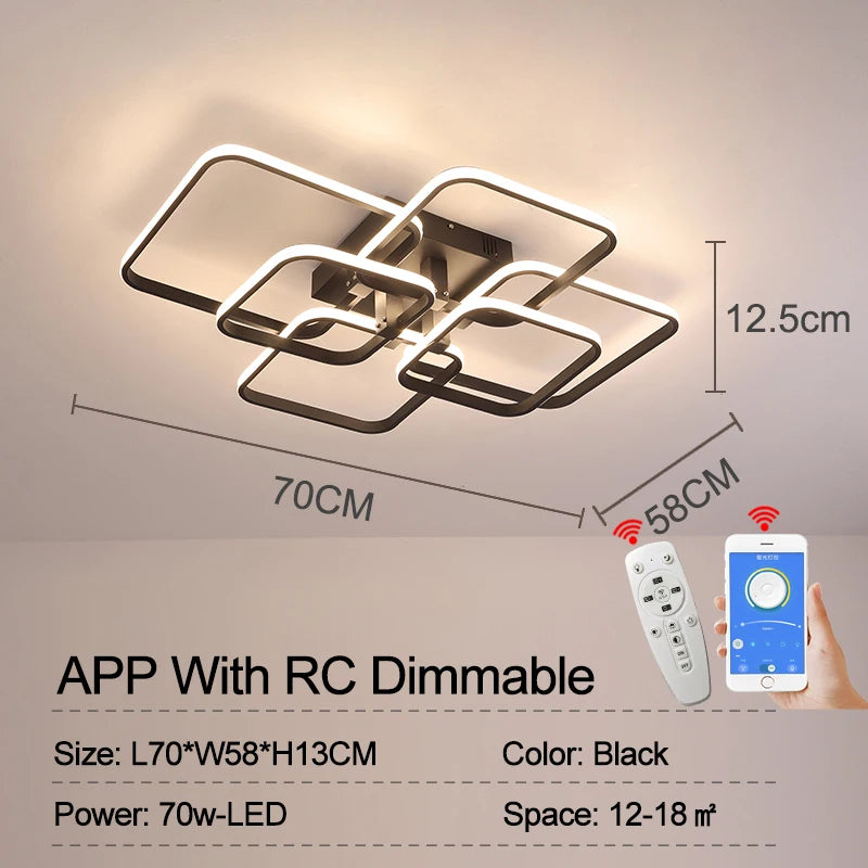 NEO Gleam APP Dimmable RC Led Chandelier For Living Room Bedroom Study Room Smart Home Alexa Modern Led Chandelier Fixtures  Amaijoin