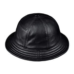 Load image into Gallery viewer, Korean Fashion ACC Unisex Genuine Leather Bucket Hats Men Women Casual Fishing Caps Male Fitted Black Basin Cap Sombrero Mujer  Amaijoin
