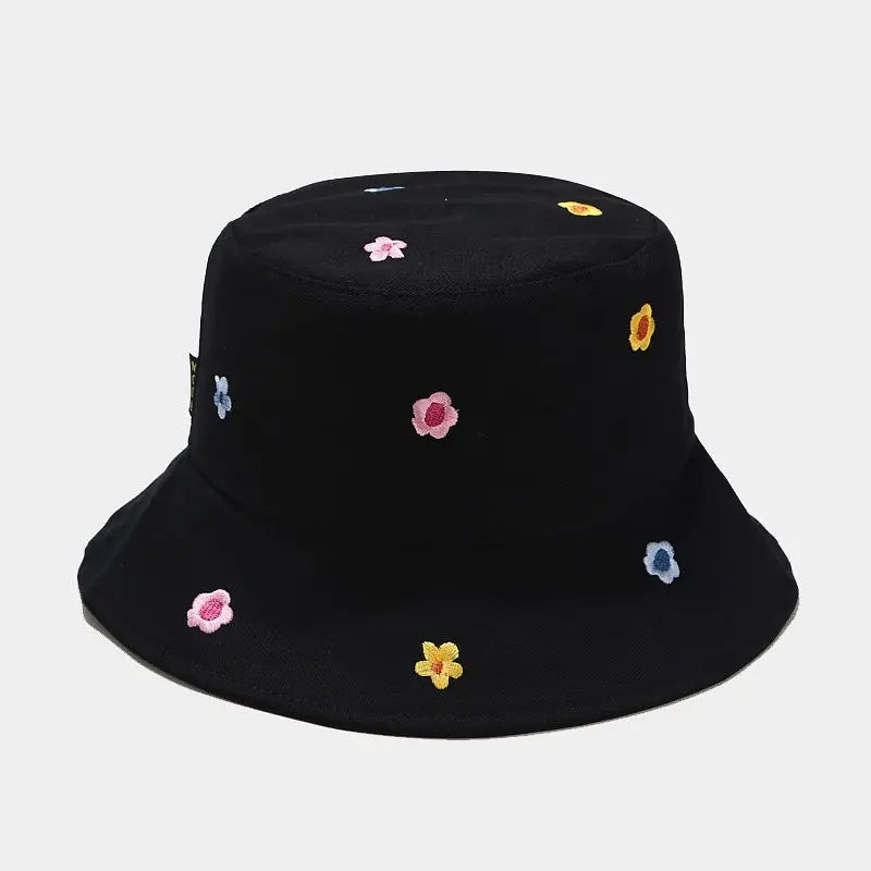 LDSLYJR Cotton Flower Embroidery Bucket Hat Fisherman Hat Outdoor Travel Hat Sun Cap Hats for Men and Women 250  Amaijoin