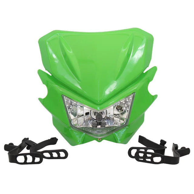 For Kawasaki KLX 250 Headlight Plate 125 150 450 Universal Motorcycle Headlamp H4 Cafe Racer Dirt Bike Enduro Motocross Headlamp  Amaijoin