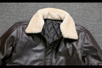 Load image into Gallery viewer, Plus Size Bust 140cm Bomber Men Genuine Leather Jacket Natural Fur Collar Classic Casual G1 Real Cowhide Mens Coat Winter Warm  Amaijoin
