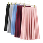 Load image into Gallery viewer, New Fashion Women&#39;s High Waist Pleated Solid Color Half Length Elastic Skirt Promotions Lady Black Pink  Amaijoin
