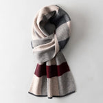 Load image into Gallery viewer, Men Pure Wool Scarf for Winter Plaid Warm Neck Scarves Classic Business 100% Wool Shawls Wraps Cashmere Long Scarf Foulard Homme  Amaijoin
