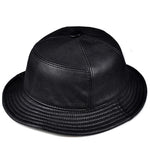 Load image into Gallery viewer, Korean Fashion ACC Unisex Genuine Leather Bucket Hats Men Women Casual Fishing Caps Male Fitted Black Basin Cap Sombrero Mujer  Amaijoin
