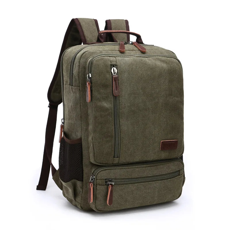 Vintage Canvas Backpack Men Large Capacity Travel Shoulder Bag High Quality Fashion Students Bag Male notebook Laptop Backpack  Amaijoin