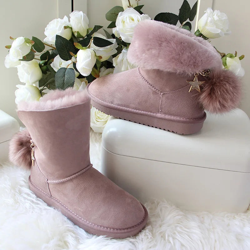 New Arrival Australia Classic Women Boots Women's Genuine Sheepskin Leather Snow Boots Women Shoes  Amaijoin