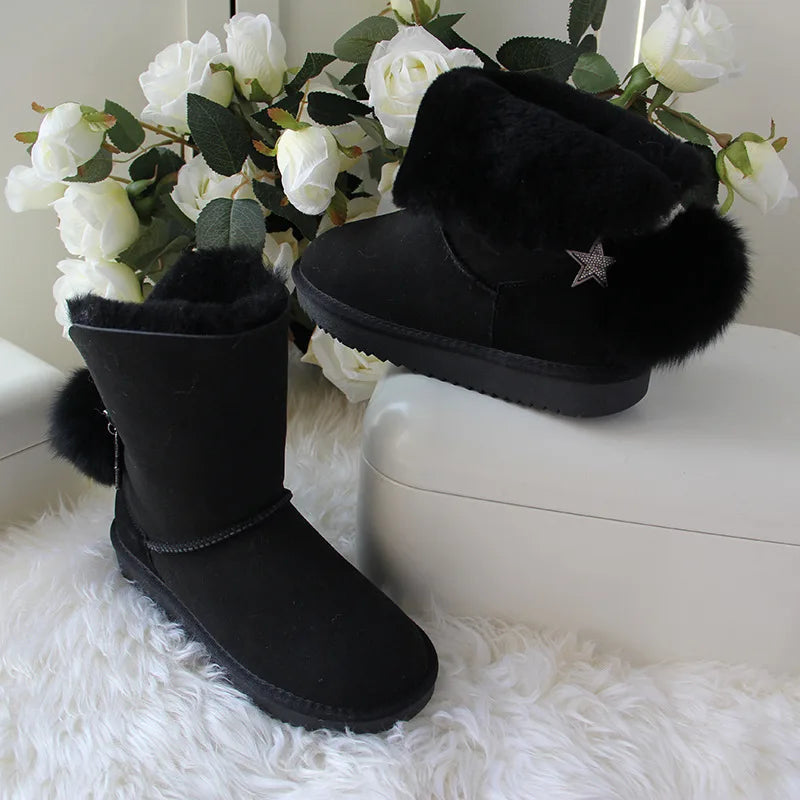 New Arrival Australia Classic Women Boots Women's Genuine Sheepskin Leather Snow Boots Women Shoes  Amaijoin