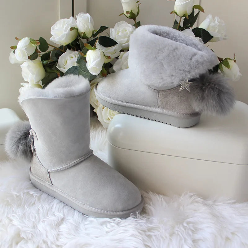 New Arrival Australia Classic Women Boots Women's Genuine Sheepskin Leather Snow Boots Women Shoes  Amaijoin