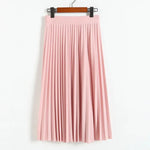 Load image into Gallery viewer, New Fashion Women&#39;s High Waist Pleated Solid Color Half Length Elastic Skirt Promotions Lady Black Pink  Amaijoin
