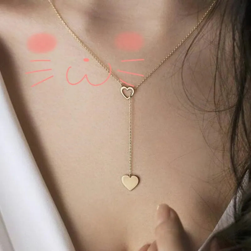 New Fashion Steampunk Dainty Circle Collier Round Minimalist Chain Pendant Necklace For Women Jewelry Gift Cheap Collar  Amaijoin