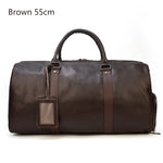 Load image into Gallery viewer, Luxury Genuine Leather Men Women Travel Bag Cow Leather Carry On Luggage Bag Travel Shoulder Bag Male Female Weekend Duffle Bag  Amaijoin
