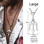 Load image into Gallery viewer, Necklace Man,Neptune Trident Pendant Necklace, Stainless Steel Men Statement Necklaces Sea Lover Gift  Amaijoin
