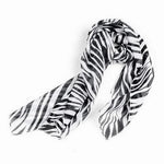 Load image into Gallery viewer, SODIAL(R) Black White Chiffon Zebra Strips Striped Women Shawl Scarves Wrap Pashmina Gift  Amaijoin
