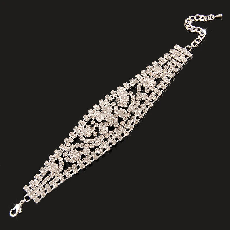 New Fashion Charm Bracelets 925 Silver AAAAA Zircon Crystal Women Bracelet Wedding Engagement Luxury Jewelry  Amaijoin